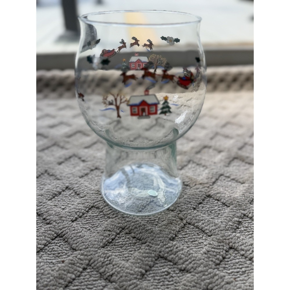 VTG Christmas Pfaltzgraff Perennials Snow Village Floating Candle Holder 1997